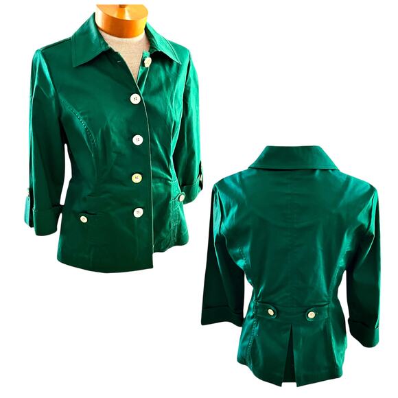 Charter Club Jackets & Blazers - Vintage Size XS/S Womens Blazer Peplum Jacket Charter Club Holidays Green